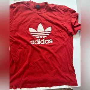 Orange adidas t shirt- size large